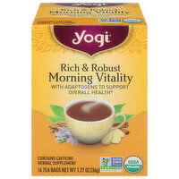 Yogi Herbal Tea, Rich & Robust, Morning Vitality, Tea Bags, 16 Each