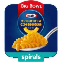 Kraft Spirals Original Macaroni & Cheese Easy Microwavable Big Bowl Dinner, 3.5 Ounce