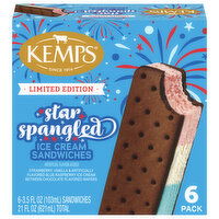 Kemps Limited Edition Star Spangled Ice Cream Sandwiches, 6 Each