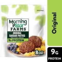 MorningStar Farms Plant Based Sausage Patties, Original, 8 Ounce