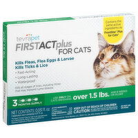 TevraPet FirstAct Plus Flea & Ticks Prevention, for Cats, 3 Each