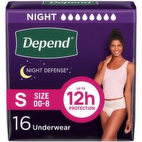 Depend Fresh Protection Incontinence Underwear for Women, Overnight, 16 Each