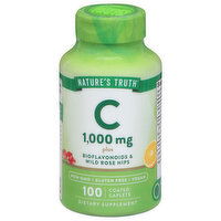 Nature's Truth Coated Caplets 1000 mg Vitamin C plus Bioflavonoids & Wild Rose Hips, 100 Each