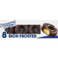 Entenmann's Rich Frosted Chocolate Donuts, 8 count, 16.5 oz, 8 Each