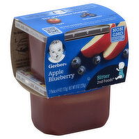 Gerber Natural for Baby Apple Blueberry, Sitter 2nd Foods, 2 Pack, 2 Each