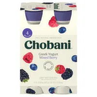 Chobani Yogurt Drink, Greek, Lowfat, Mixed Berry, 4 Each