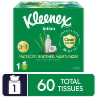 Kleenex Lotion 3-Ply 3 in 1 Coconut Oil + Aloe Tissues, 60 Each
