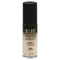 Milani Conceal + Perfect Foundation + Concealer, 2-in-1, Porcelain 00A, 1 Ounce