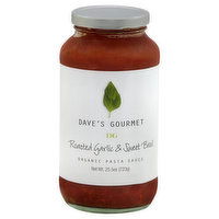Dave's Gourmet Pasta Sauce, Organic, Roasted Garlic & Sweet Basil, 24 Ounce