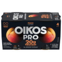 Oikos Pro Yogurt, Peach Flavored, 4 Pack, 4 Each