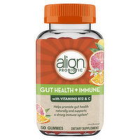 Align Energy & Immune Align Gut Health & Immunity Probiotic, Digestive Support, 50 Gummies, 50 Each