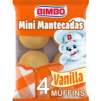 Bimbo Vanilla Mini Muffins, 4 count, 4.41 oz, 4 Each