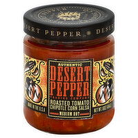 Desert Pepper Salsa, Roasted Tomato Chipotle Corn, Medium Hot, 16 Ounce