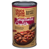 Saucy Spoon Baked Beans, Spicy Roasted Chipotle, 28 Ounce