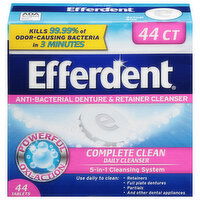 Efferdent Anti-Bacterial Denture & Retainer Cleanser, Complete Clean, Tablets, 44 Each