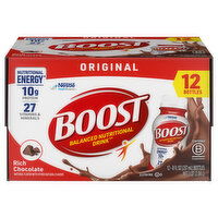 Boost Original Rich Chocolate Balanced Nutritional Drink, 12 Each