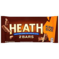 Heath King Size English Toffee Enrobed In Rich Chocolate Coating, 2 Each