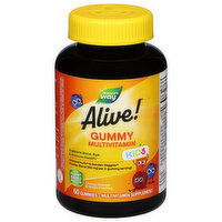 Nature's Way Alive! Gummy Multivitamin, Kids, Cherry, Orange & Grape Flavored, Gummies, 60 Each