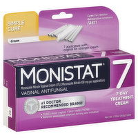 Monistat 7 Vaginal Antifungal, 7-Day Treatment, Simple Cure Cream, 7 Each