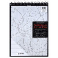 Top Flight Silverpoint Legal Pad, Wirebound, College Rule, 70 Sheets, 1 Each