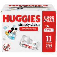 Huggies Simply Clean Wipes, Disney Baby, Fragrance Free, Huge Value, 11 Each