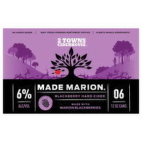 2 Towns Ciderhouse Made Marion Hard Cider, Blackberry, 6 Each