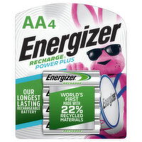 Energizer Recharge AA4 Power Plus Rechargeable Battery, 4 Each