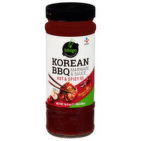 Bibigo Marinade & Sauce, Korean BBQ, Hot & Spicy, 16.9 Ounce