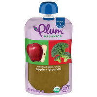 Plum Organics Stage 2 Organic Baby Food Apple + Broccoli 4oz Pouch, 4 Ounce