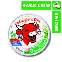 The Laughing Cow Creamy Garlic & Herb Spreadable Cheese Wedges, 8 Each