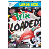 Trix Cereal, Loaded, with Vanilla Creme Filling, Large Size, 13 Ounce