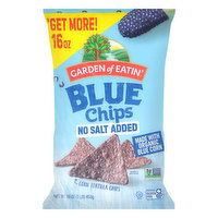 Garden of Eatin' Tortilla Chips, No Salt Added, Blue, 16 Ounce