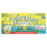 Waterloo Sparkling Water, Lemon Italian Ice, 8 Each