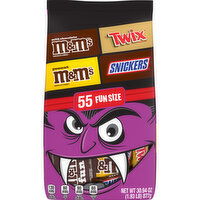 Mixed M&M'S Milk Chocolate, M&M'S Peanut, SNICKERS & TWIX Fun Size Halloween Candy Variety Pack, 55 Ct Bulk Bag, 30.94 Ounce