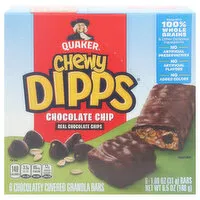 Quaker Chewy Dipps Granola Bars, Chocolate Chip, 6 Each