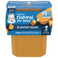 Gerber Natural for Baby Butternut Squash, Sitter 2nd Foods, 2 Pack, 2 Each