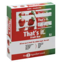 That's It Fruit Bar, Apple + Strawberries, 5 Each