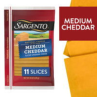 SARGENTO Sargento® Sliced Medium Natural Cheddar Cheese, 11 slices, 8 Ounce