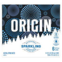Origin Spring Water, Natural, Sparkling, 6 Each