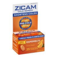 Zicam Rapidmelts Cold Remedy, Quick Dissolve Tablets, Citrus Flavor, 25 Each