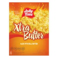 Jolly Time Popcorn, Microwave, Xtra Butter, 6 Each