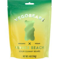 Vegobears  Gummy Bears, Sour, Venice Beach , 4 Ounce