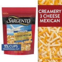 SARGENTO Sargento® Creamery Shredded 3 Cheese Mexican Natural Cheese, 7 oz., 7.285 Ounce