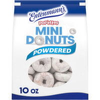 Entenmann's Pop'ettes Powdered Sugar Mini Donuts, 10 oz, 10 Ounce
