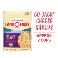 Land O Lakes Co-Jack Farmstyle Cut Shredded Cheese, 8 Ounce