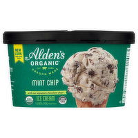 Aldens Organic Ice Cream, Mint Chip, 1.5 Quart