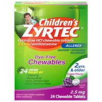 Zyrtec Allergy Relief, Children's, 2.5 mg, Chewable Tablets, Grape Flavor, 24 Each