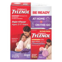 Tylenol Children's Pain+Fever, Grape, Tablets, 24 Each