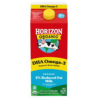 Horizon Organic Milk, DHA Omega-3, Organic, 2% Reduced Fat, 0.5 Gallon