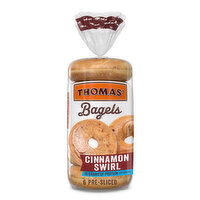 Thomas' Cinnamon Swirl Cinnamon Pre-sliced Bagels, 6 count, 20 oz, 6 Each